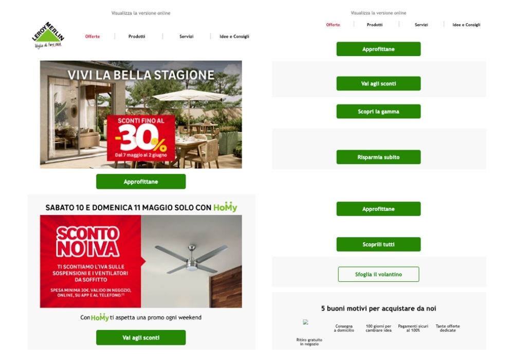 Esempio di newsletter con testo alternativo